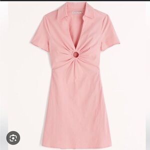 NWT Abercrombie & Fitch O Ring Shirt Dress in Pink